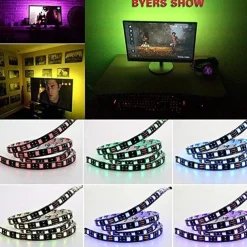 1pcs LED Strip Light USB 5050SMD DC5V Flexible LED Lamp Tape RGB 0.5M TV Desktop Screen BackLight Diode Tape with 24K Remote