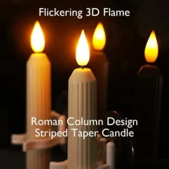 6pcs LED Taper Candles Flame Led Electronic Candle Warm Yellow Light with Suction Cups for Christmas Holidays New Year Window Fireplace Decoration for Halloween