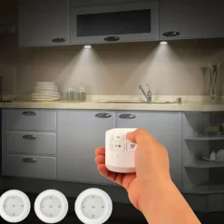 3pcs LED Touch Light Kit, LED Cabinet Light Wireless & Dimmable Warmwhite White for Bedrooms, Kitchens, Hallways