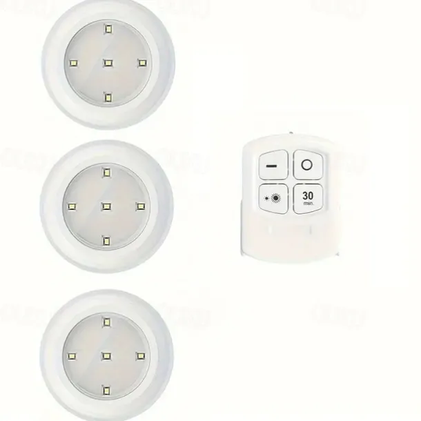 3pcs LED Touch Light Kit, LED Cabinet Light Wireless & Dimmable Warmwhite White for Bedrooms, Kitchens, Hallways