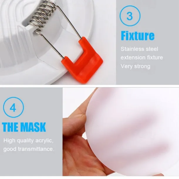 2Pcs LED Waterproof Downlight Dimmable Kitchen 220V Bathroom Toilet Eaves White Ceiling Lamp Spot Light