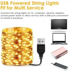 2pcs 20M LED String Lights, USB Fairy String Lights 400 LEDs Warm White, White, Blue Outdoor for Christmas Flexible Decoration