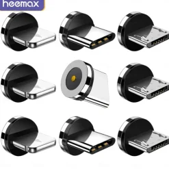 5Pcs Magnetic Plug Connector Universal For Round One Ponit Magnetic Cable Type C Micro USB Magnet Replacement Parts Mobile Phone Dust Plug Adapter Gift For Birthday/Valentines/Easter/Boy/Girlfriends