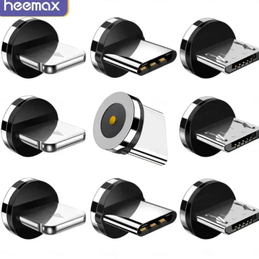 5Pcs Magnetic Plug Connector Universal For Round One Ponit Magnetic Cable Type C Micro USB Magnet Replacement Parts Mobile Phone Dust Plug Adapter Gift For Birthday/Valentines/Easter/Boy/Girlfriends