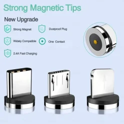 5Pcs Magnetic Plug Connector Universal For Round One Ponit Magnetic Cable Type C Micro USB Magnet Replacement Parts Mobile Phone Dust Plug Adapter Gift For Birthday/Valentines/Easter/Boy/Girlfriends