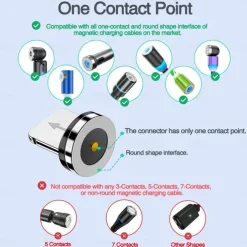 5Pcs Magnetic Plug Connector Universal For Round One Ponit Magnetic Cable Type C Micro USB Magnet Replacement Parts Mobile Phone Dust Plug Adapter Gift For Birthday/Valentines/Easter/Boy/Girlfriends