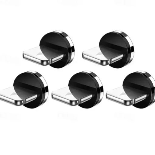5Pcs Magnetic Plug Connector Universal For Round One Ponit Magnetic Cable Type C Micro USB Magnet Replacement Parts Mobile Phone Dust Plug Adapter Gift For Birthday/Valentines/Easter/Boy/Girlfriends