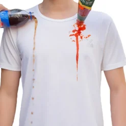 2pcs Men's Short Sleeve Waterproof T shirt Tee shirt Crew Neck Stain Resistant Top Outdoor Hydrophobic Stainproof Antifouling Quick Dry Lightweight Summer White Black Grey Fishing Climbing Beach