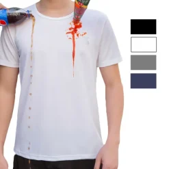 2pcs Men's Short Sleeve Waterproof T shirt Tee shirt Crew Neck Stain Resistant Top Outdoor Hydrophobic Stainproof Antifouling Quick Dry Lightweight Summer White Black Grey Fishing Climbing Beach