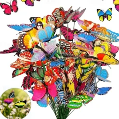 20pcs Metal Wire Butterfly Plant Stakes Garden Decor Butterfly Stakes Outdoor Yard Planter Flower Pot Bed Yard Garden Lawn Decor