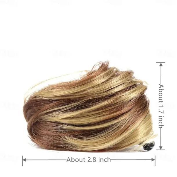 2Pcs Mini Claw Fake Space Hair Bun Clip in Messy Bun Synthetic Hair Chignon Donut Hair Bun Extensions Wig Accessory Ponytail Updo Hair Pieces for Women Girls and Kids