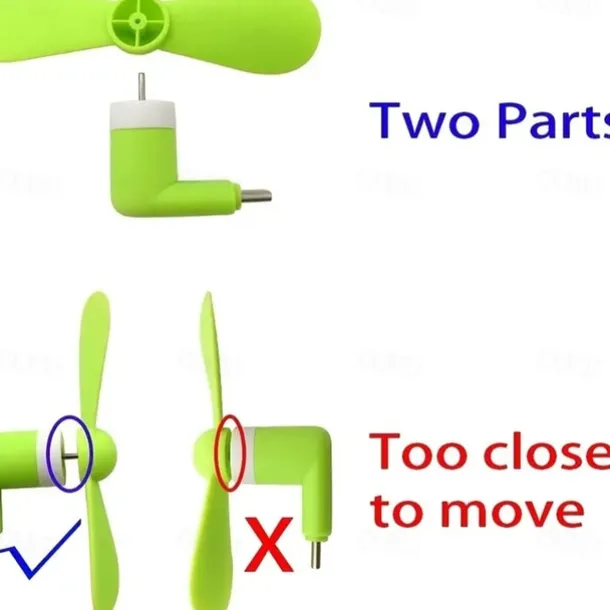 5PCS Mini Portable Type-C Phone Fan – USB Charging Handheld Cooling Fan for Android Mobile Phones