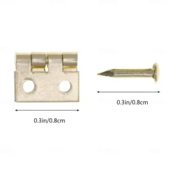 50pcs Mini Pure Copper Hinges Retro Brass Hinges With 200 Pieces Replacement Screws For Wooden Box Jewelry Chest Box Cabinet DIY Accessories (10 X 8mm/0.4 X 0.3inch)