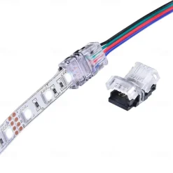 5PCS 10mm RGB No-Waterproof 4 Pin LED Strip Connector With 22# UL Listed 3M 4 Conductor Line DIY Both Strip to Power Lead or Board to Board Jumper