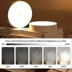 3PCS Motion Sensor Step Lights - USB Rechargeable Dimmable Night Lamps with 8 LEDs for Wardrobe, Bedroom & Bathroom