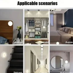 3PCS Motion Sensor Step Lights - USB Rechargeable Dimmable Night Lamps with 8 LEDs for Wardrobe, Bedroom & Bathroom