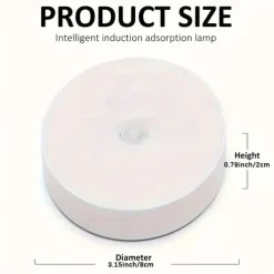 3PCS Motion Sensor Step Lights - USB Rechargeable Dimmable Night Lamps with 8 LEDs for Wardrobe, Bedroom & Bathroom