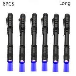 6pcs Multi-Function UV Flashlight, Waterproof Outdoor Black Light Lanterns & Pathway with Lighting Function, Purple 3.2V 3W for Pool Camping Courtyard