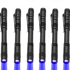 6pcs Multi-Function UV Flashlight, Waterproof Outdoor Black Light Lanterns & Pathway with Lighting Function, Purple 3.2V 3W for Pool Camping Courtyard