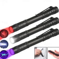 6pcs Multi-Function UV Flashlight, Waterproof Outdoor Black Light Lanterns & Pathway with Lighting Function, Purple 3.2V 3W for Pool Camping Courtyard