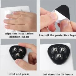 4Pcs Mute Rollers For Furniture Self Adhesive 3 Beads Ball Wheels Universal Pulley 360 Rotating Wheels for Bins Storage Box