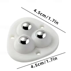 4Pcs Mute Rollers For Furniture Self Adhesive 3 Beads Ball Wheels Universal Pulley 360 Rotating Wheels for Bins Storage Box