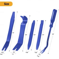 5Pcs Nylon Auto Trim Removal Tool Kit No-Scratch Pry Tool Kit for Car Door Clip Panel & Audio Dashboard Dismantle Black