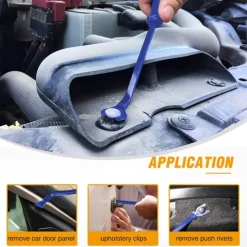 5Pcs Nylon Auto Trim Removal Tool Kit No-Scratch Pry Tool Kit for Car Door Clip Panel & Audio Dashboard Dismantle Black
