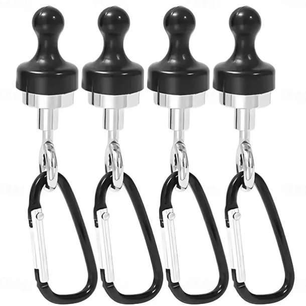 4Pcs Outdoor Camping Strong Magnetic Hooks Tent Canopy Carabiners Mountaineering Buckle Magnet Hanger Camping Light Hook Accessories