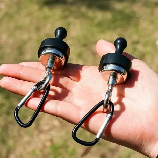 4Pcs Outdoor Camping Strong Magnetic Hooks Tent Canopy Carabiners Mountaineering Buckle Magnet Hanger Camping Light Hook Accessories
