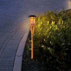2pcs Outdoor Garden Solar Bamboo Torch Light Landscape Pathway Solar Torch Light Solar Pathway Lawn Lamps Spotligh Party decoration lamp