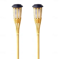 2pcs Outdoor Garden Solar Bamboo Torch Light Landscape Pathway Solar Torch Light Solar Pathway Lawn Lamps Spotligh Party decoration lamp