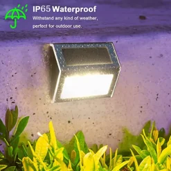 2pcs Outdoor Solar Step Light Stair Night Light Garden Courtyard Waterproof Solar Fence Corner Lighting Decoration Waterproof Stair Light