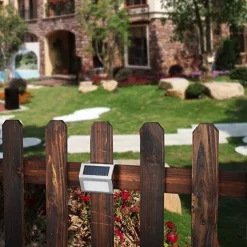 2pcs Outdoor Solar Step Light Stair Night Light Garden Courtyard Waterproof Solar Fence Corner Lighting Decoration Waterproof Stair Light