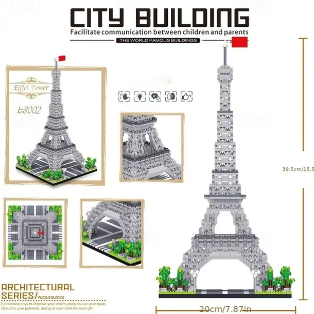3585pcs Paris Eiffel Tower Building Blocks Set - Explore World Architecture with Educational Toys Perfect for Halloween Thanksgiving Christmas and Easter Gifts