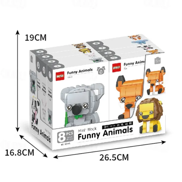 8PCS Party Favors for Kids Goodie Bags Mini Building Blocks Animal World Tiger Building Blocks SetBuilding Sets Stem Toys for Birthday Party GiftGoodie Bags PrizeCake Topper