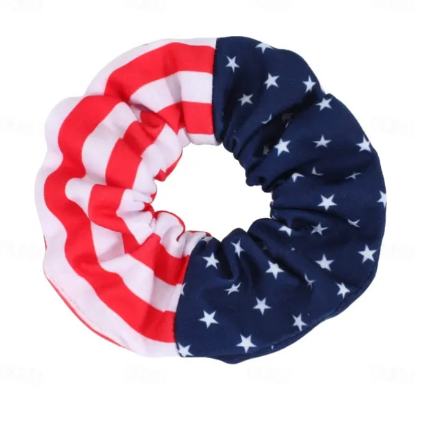 4Pcs Patriotic 4th of July Hair Bands American Flag Hair Ties Hair Ropes Independence Day Hair Scrunchies National Day Decorations