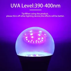 2PCS 1PC LED Black UV Halloween Purple Light Bulb 9.5W Black Bulb Replacement Up to 100W Black light UVA Level 385-400nm A19 Spooky Halloween Atmosphere