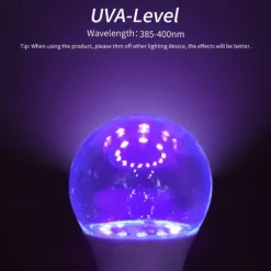 2PCS 1PC LED Black UV Halloween Purple Light Bulb 9.5W Black Bulb Replacement Up to 100W Black light UVA Level 385-400nm A19 Spooky Halloween Atmosphere