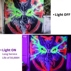 2PCS 1PC LED Black UV Halloween Purple Light Bulb 9.5W Black Bulb Replacement Up to 100W Black light UVA Level 385-400nm A19 Spooky Halloween Atmosphere