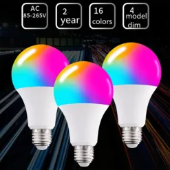 2pcs 1pc 15W E27 E26 LED Light Bulb RGBW Lamp 16 Color Changing Smooth Fade Flash Strobe Mode IR Remote Control Home Decoration Holiday Light 110-240V