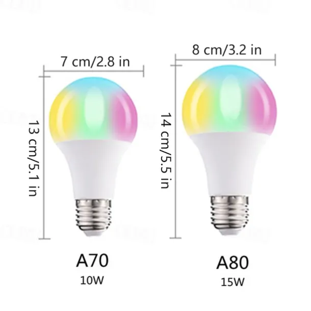 2pcs 1pc 15W E27 E26 LED Light Bulb RGBW Lamp 16 Color Changing Smooth Fade Flash Strobe Mode IR Remote Control Home Decoration Holiday Light 110-240V