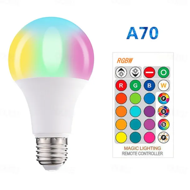 2pcs 1pc 15W E27 E26 LED Light Bulb RGBW Lamp 16 Color Changing Smooth Fade Flash Strobe Mode IR Remote Control Home Decoration Holiday Light 110-240V