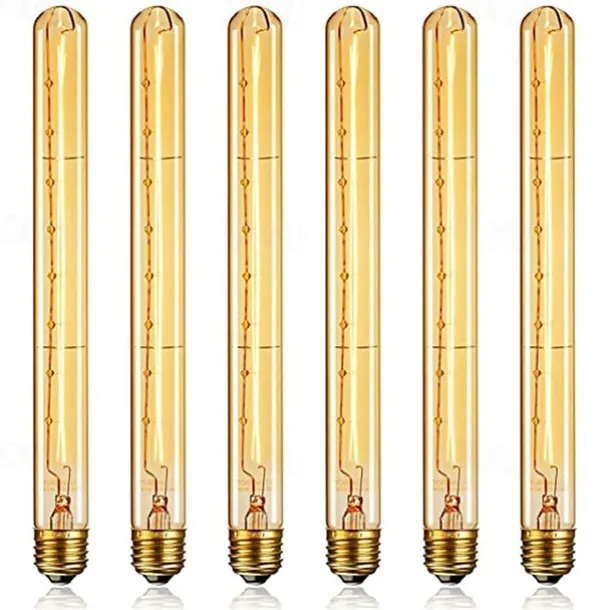 6pcs 4pcs Dimmable Vintage Edison Light Bulb Incandescent Bulb E27 T300 40W Chandelier Pendant Light 220-240V