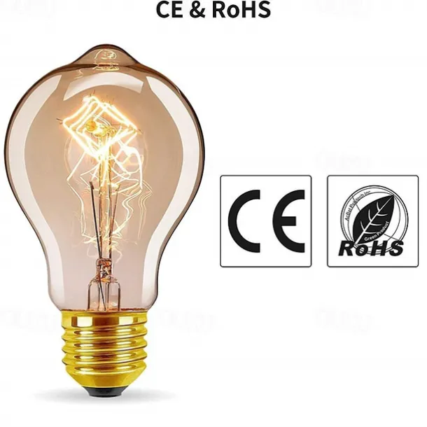 6pcs 4pcs Edison Vintage Incandescent Light Bulb Dimmable A19 40W E26 E27 Decorative Bulbs for Wall Sconces Ceiling Light 220-240V