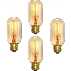 6pcs 4pcs Edison Vintage Incandescent Light Bulb Dimmable E26 E27 T45 40W Decorative Bulbs for Wall Sconces Ceiling Light 220-240V 1400-2800k