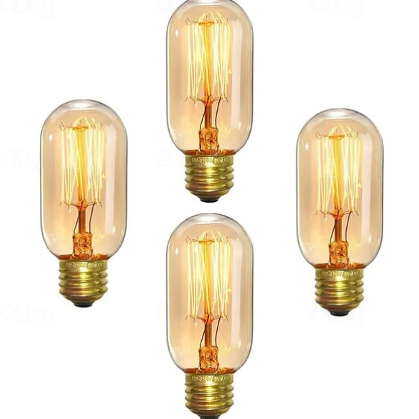 6pcs 4pcs Edison Vintage Incandescent Light Bulb Dimmable E26 E27 T45 40W Decorative Bulbs for Wall Sconces Ceiling Light 220-240V 1400-2800k