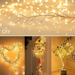2pcs 1pcs Fairy Firecracker String Light 3m 100leds 6m 200leds Waterproof Copper Wire Light Cluster Starry String Lights for Bedroom Christmas Party