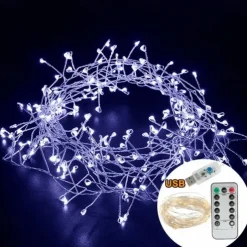 2pcs 1pcs Fairy Firecracker String Light 3m 100leds 6m 200leds Waterproof Copper Wire Light Cluster Starry String Lights for Bedroom Christmas Party