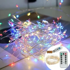2pcs 1pcs Fairy Firecracker String Light 3m 100leds 6m 200leds Waterproof Copper Wire Light Cluster Starry String Lights for Bedroom Christmas Party